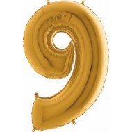 9 tal guld folie ballon 40"/90cm (uden helium)